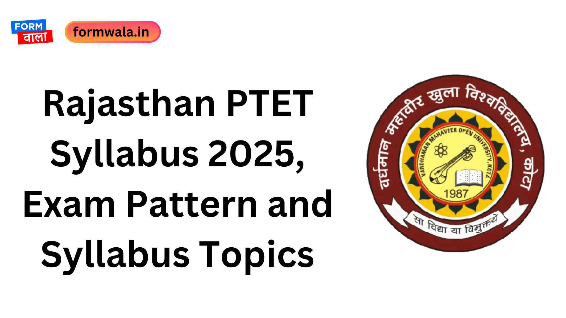Rajasthan PTET Syllabus 2025, Exam Pattern and Syllabus Topics
